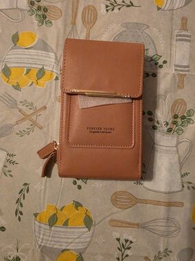 Forever Young Tan Crossbody Wallet Phone Bag